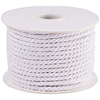 PandaHall Elite - Cuerda trenzada de nailon trenzado para manualidades- manualidades y joyería- Blanco- 20m-roll 3mm
